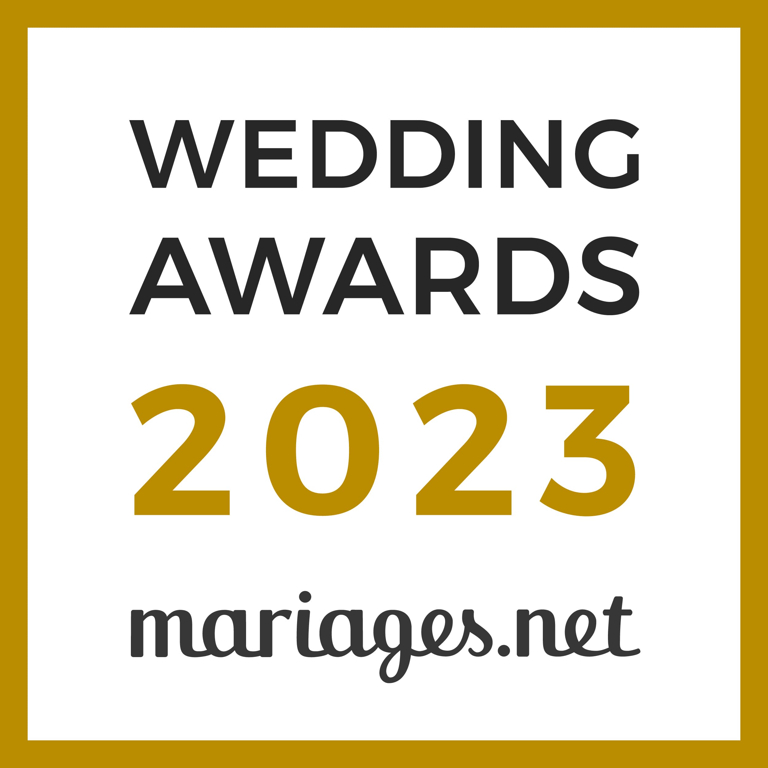 Lauréat Wedding Awards Mariages.net 2023