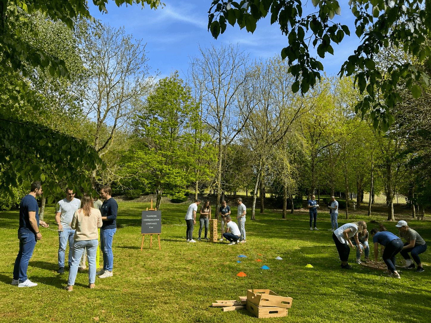 Activité de team-building dans le parc du Domaine, Normandie
